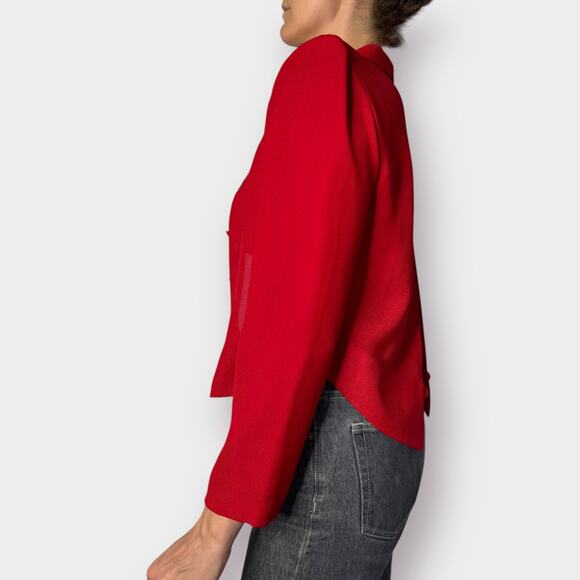 90s Karin Stevens Petites Red Jacket Top Size M - Picture 6 of 8